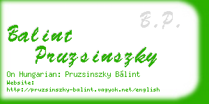 balint pruzsinszky business card